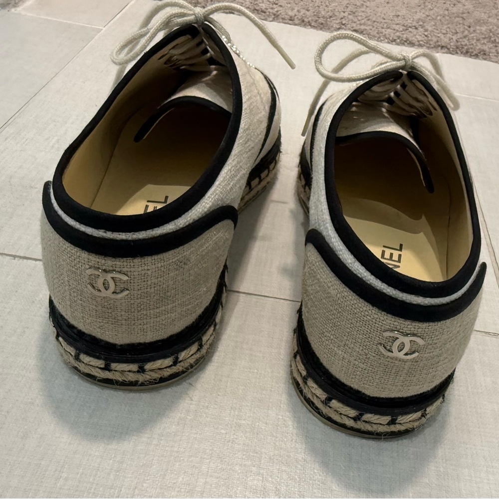 Chanel Beige Espadrille Shoes
